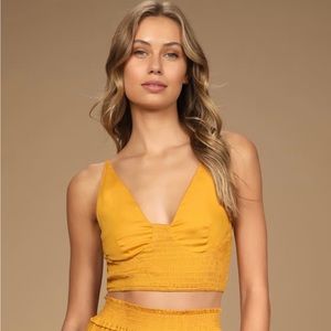 Soft satin golden top/bralette 💛